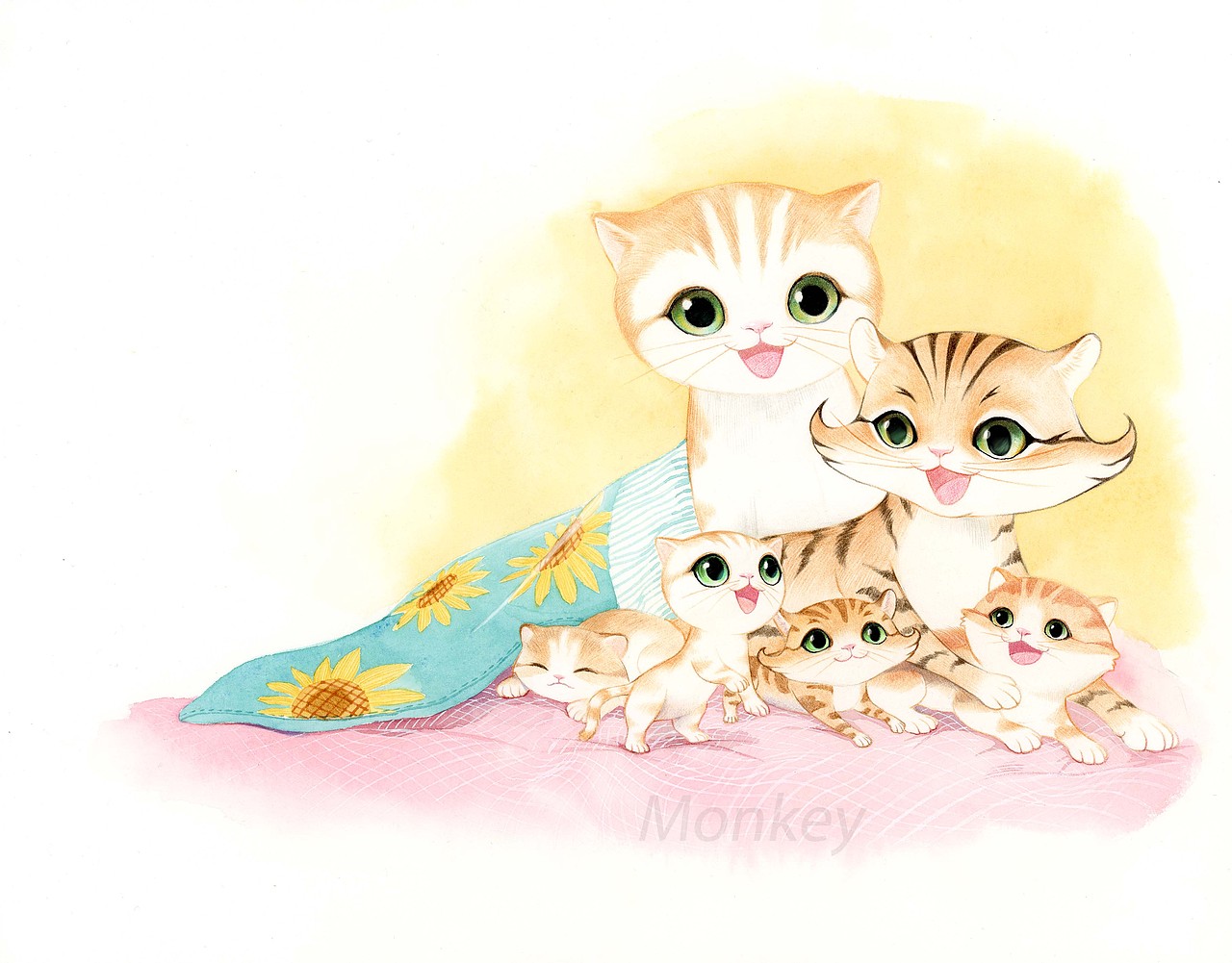 《笑猫和马小跳》系列童书 水彩彩铅手绘书籍内插