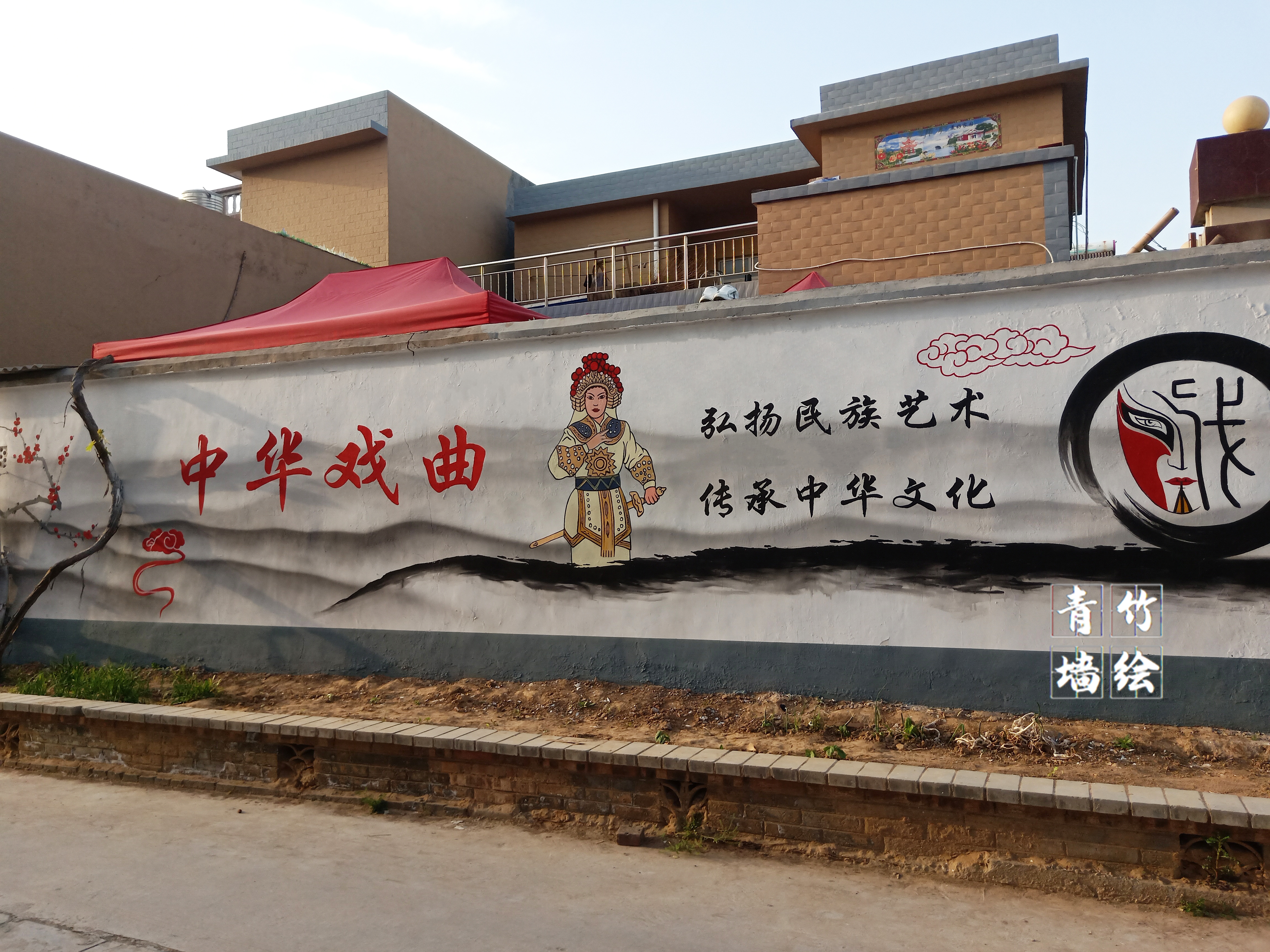 中国戏曲墙绘图片