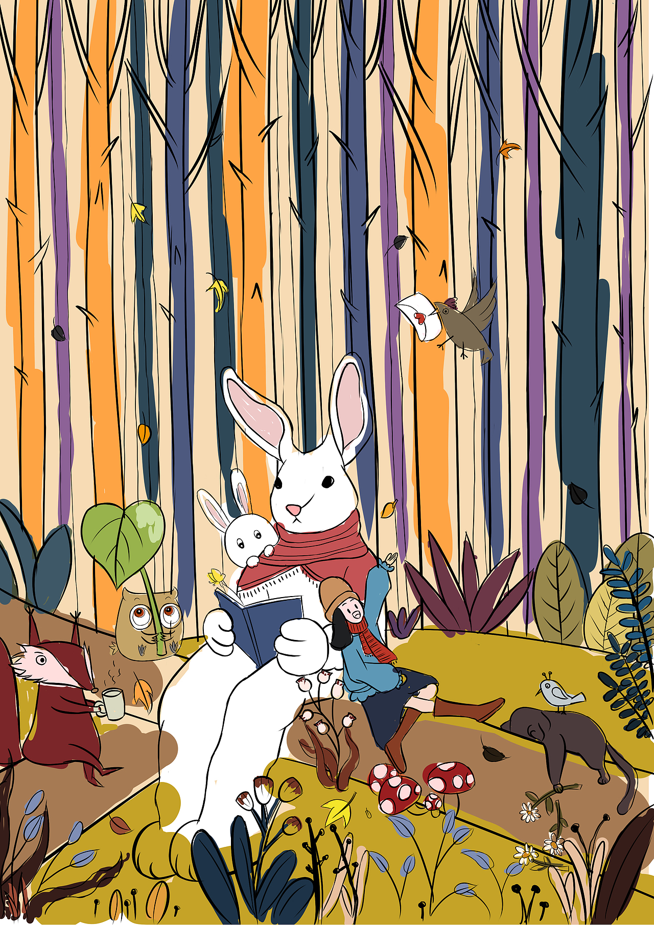 戴红围巾的兔子1-3