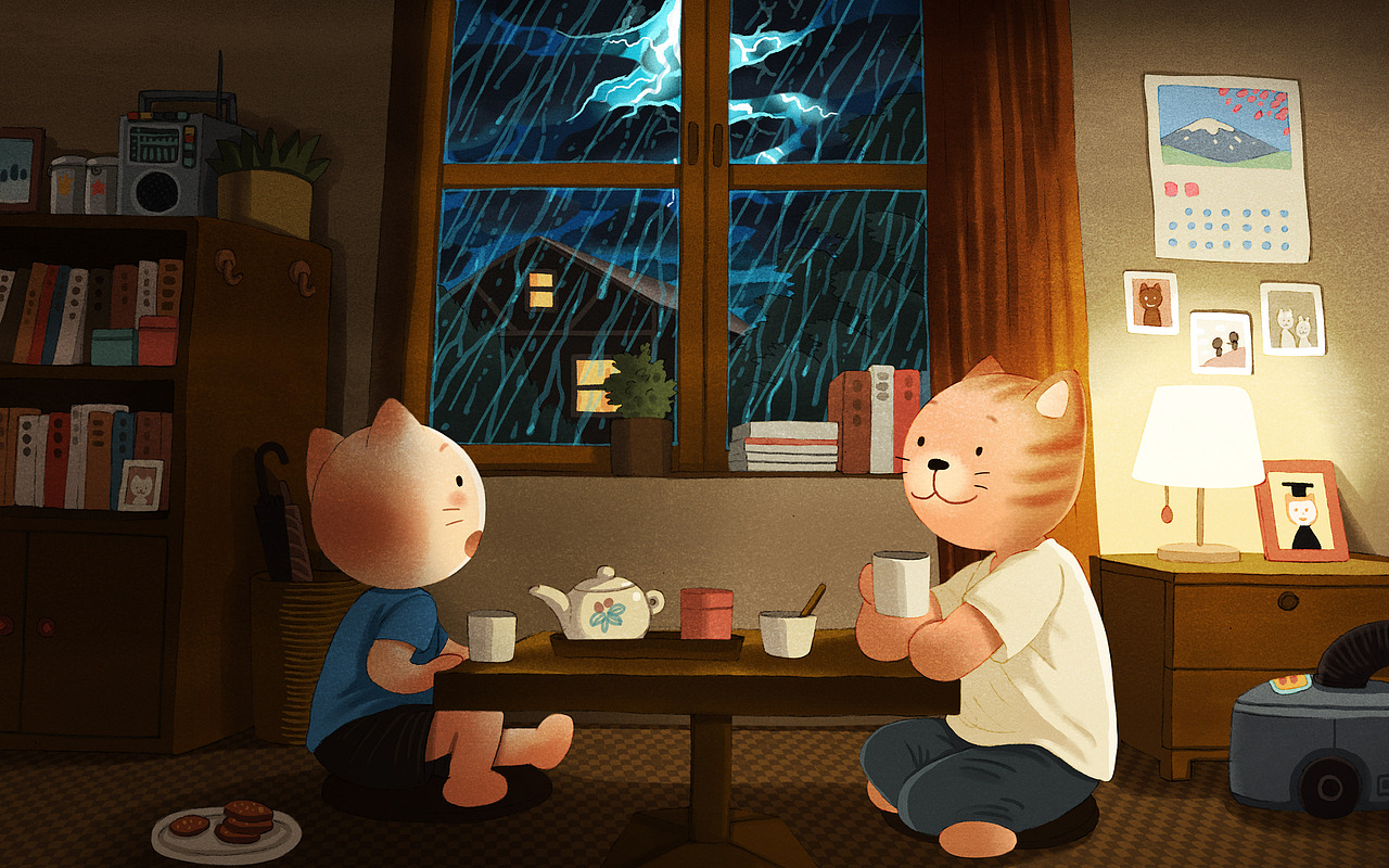 儿童插画:地理-云