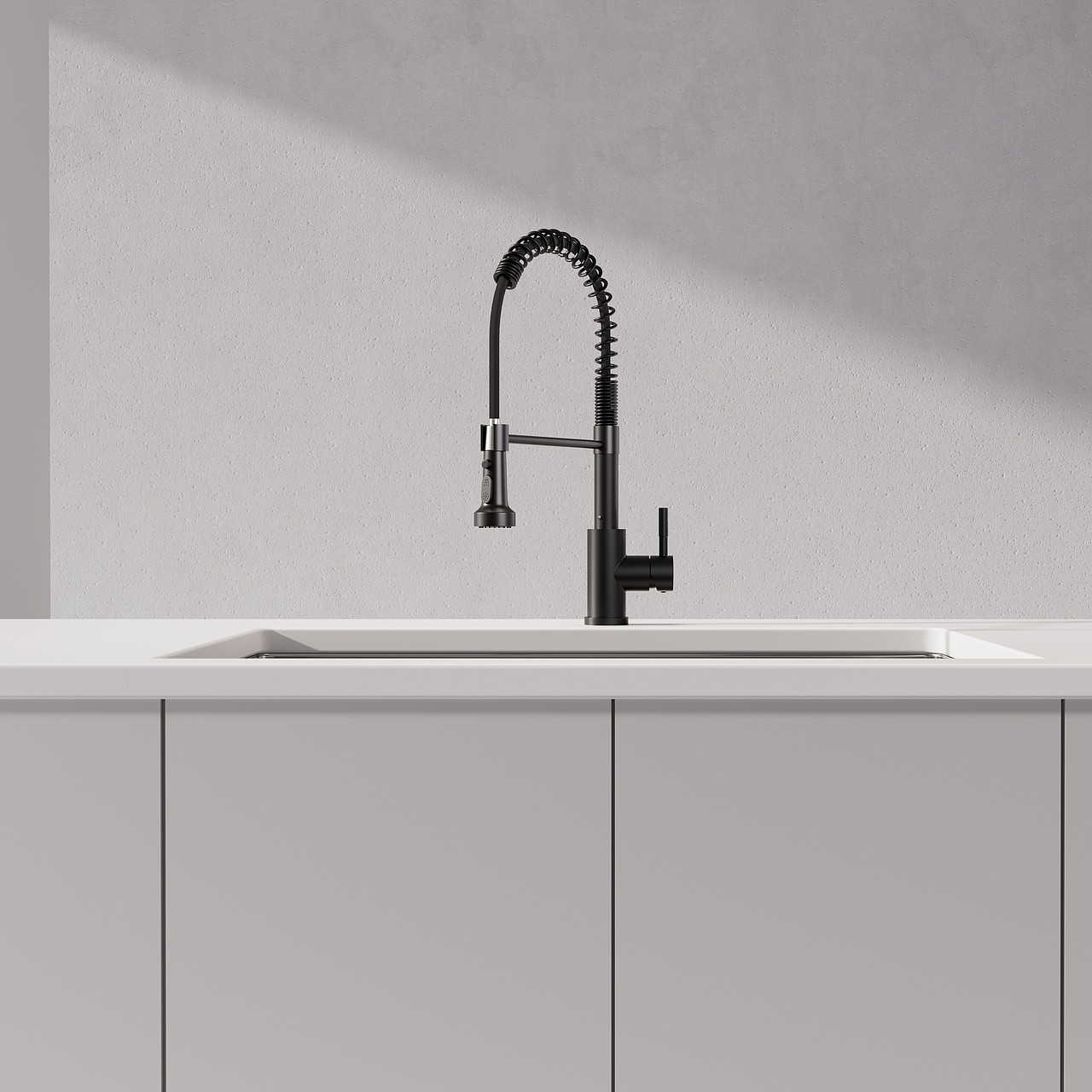 亚马逊产品渲染 -半抽拉水龙头(黑色)