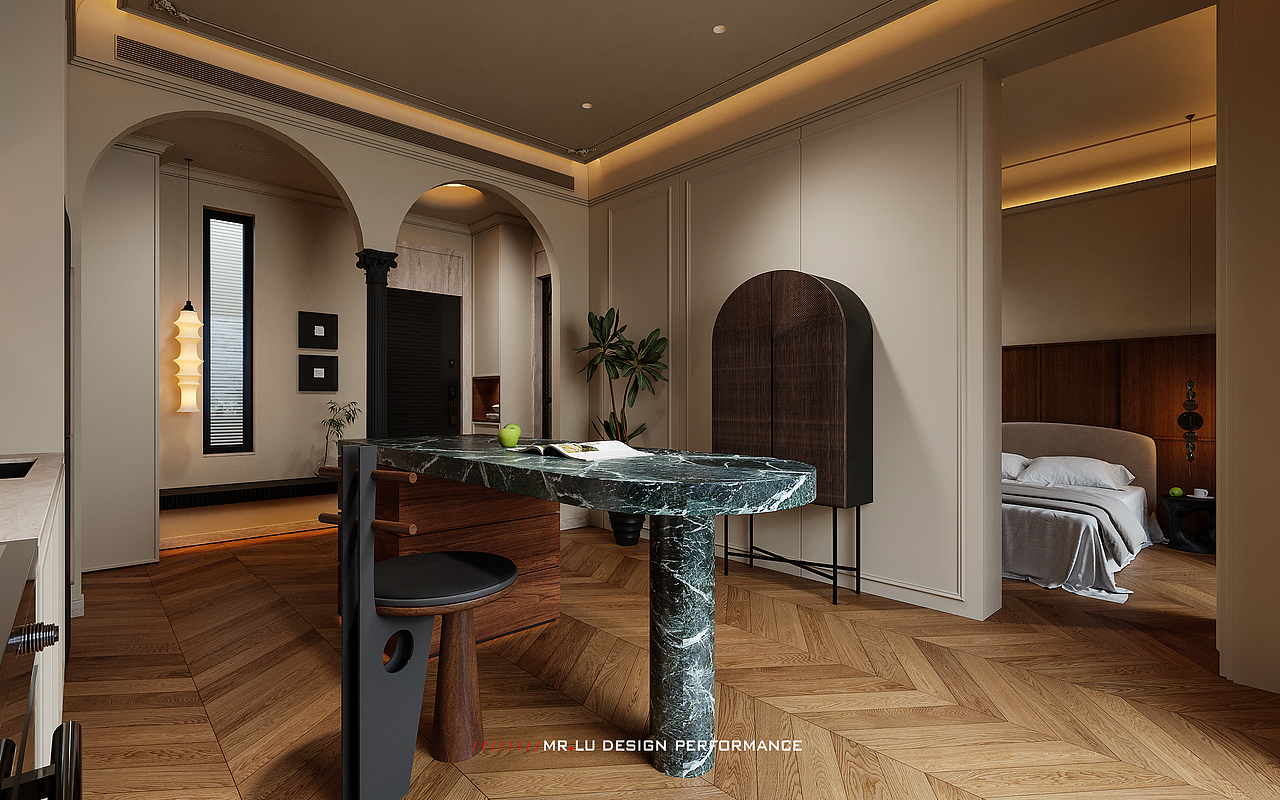 40㎡现代复古风格效果图表现