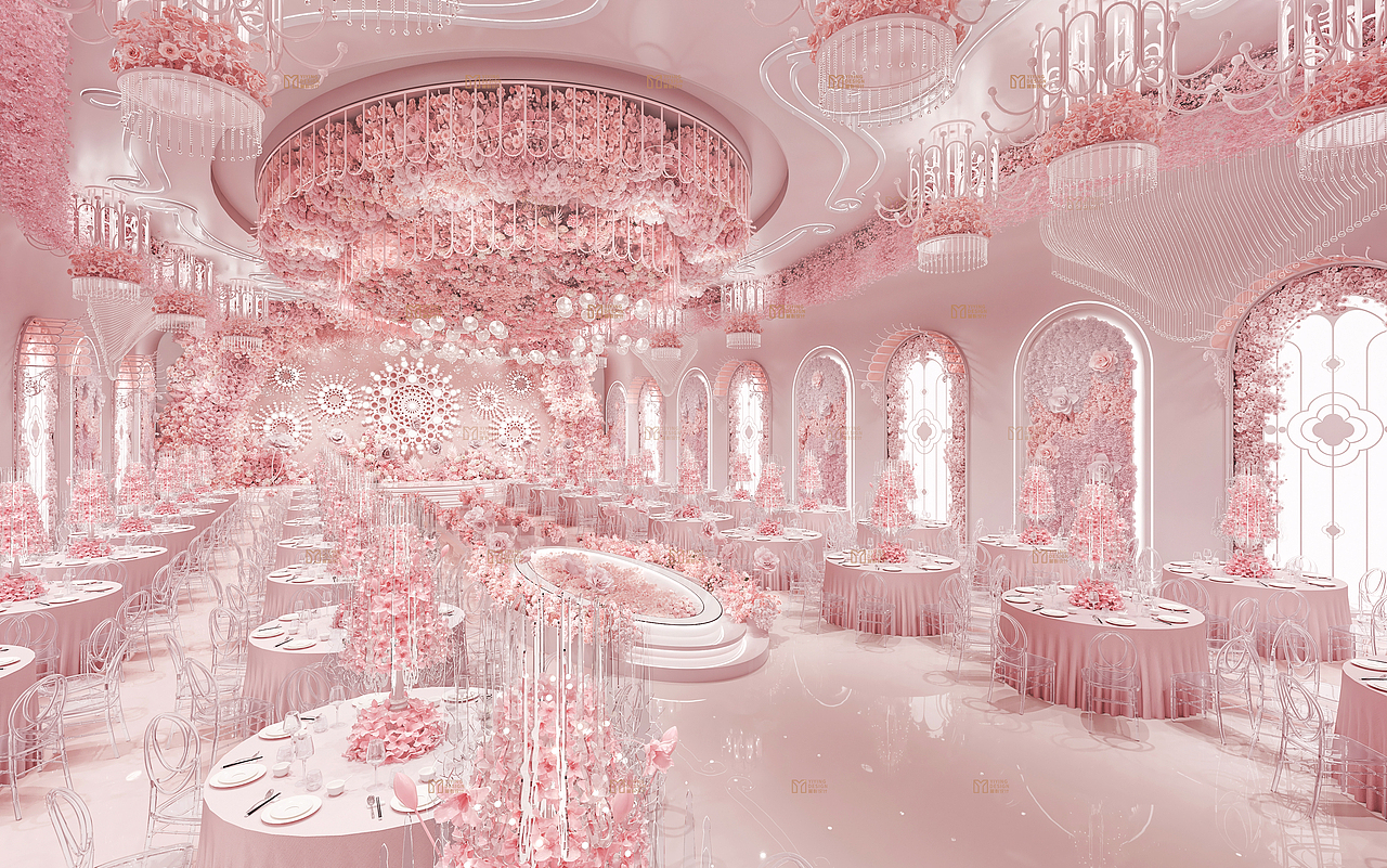 婚庆场地案例┃婚庆┃效果图（图ZMzYzMDQzMTA4） - 舞台美术 - 站酷设计师翼影表现官方账号原创素材 - 站酷ZCOOL