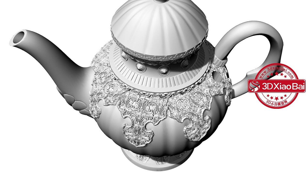雕花茶壶雕塑