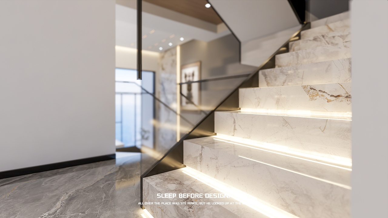 室内设计 | 别墅客餐厅卧室 | 现代/侘寂| SU+ENSCAPE