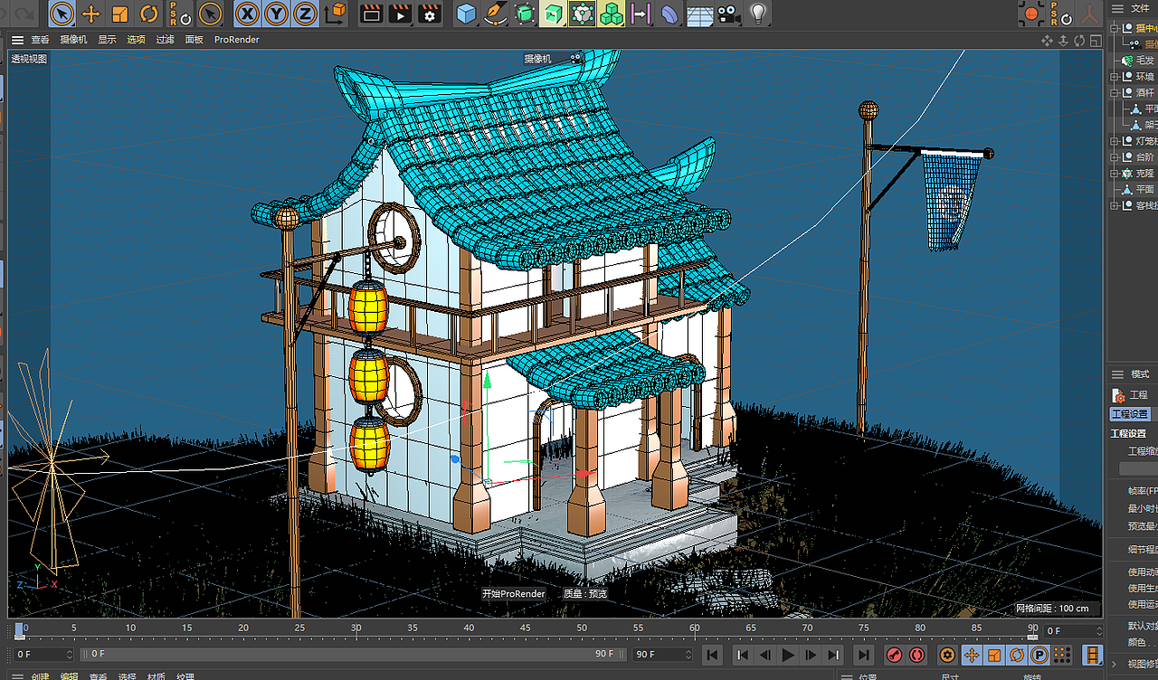 C4D 小客栈场景动画（图ZMzA2ODYyMzE2） - 建筑/空间 - 站酷设计师百米汤原创素材 - 站酷ZCOOL