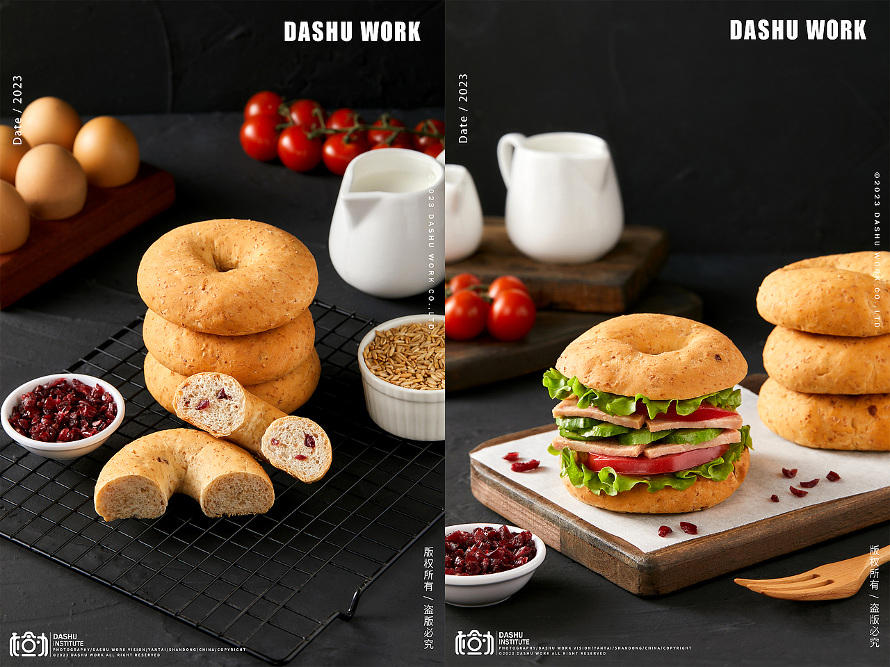 玫瑰吐司|龙井酥|蒜香法棍|全麦贝果面包|面包（图ZMzQxNzMyNTA4） - 美食摄影 - 站酷设计师大樹原创素材 - 站酷ZCOOL