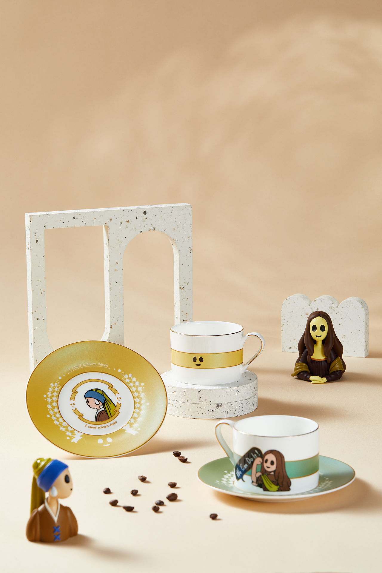 蓝烟斗*红胶囊 无声呐喊IP的骨瓷查餐具系列