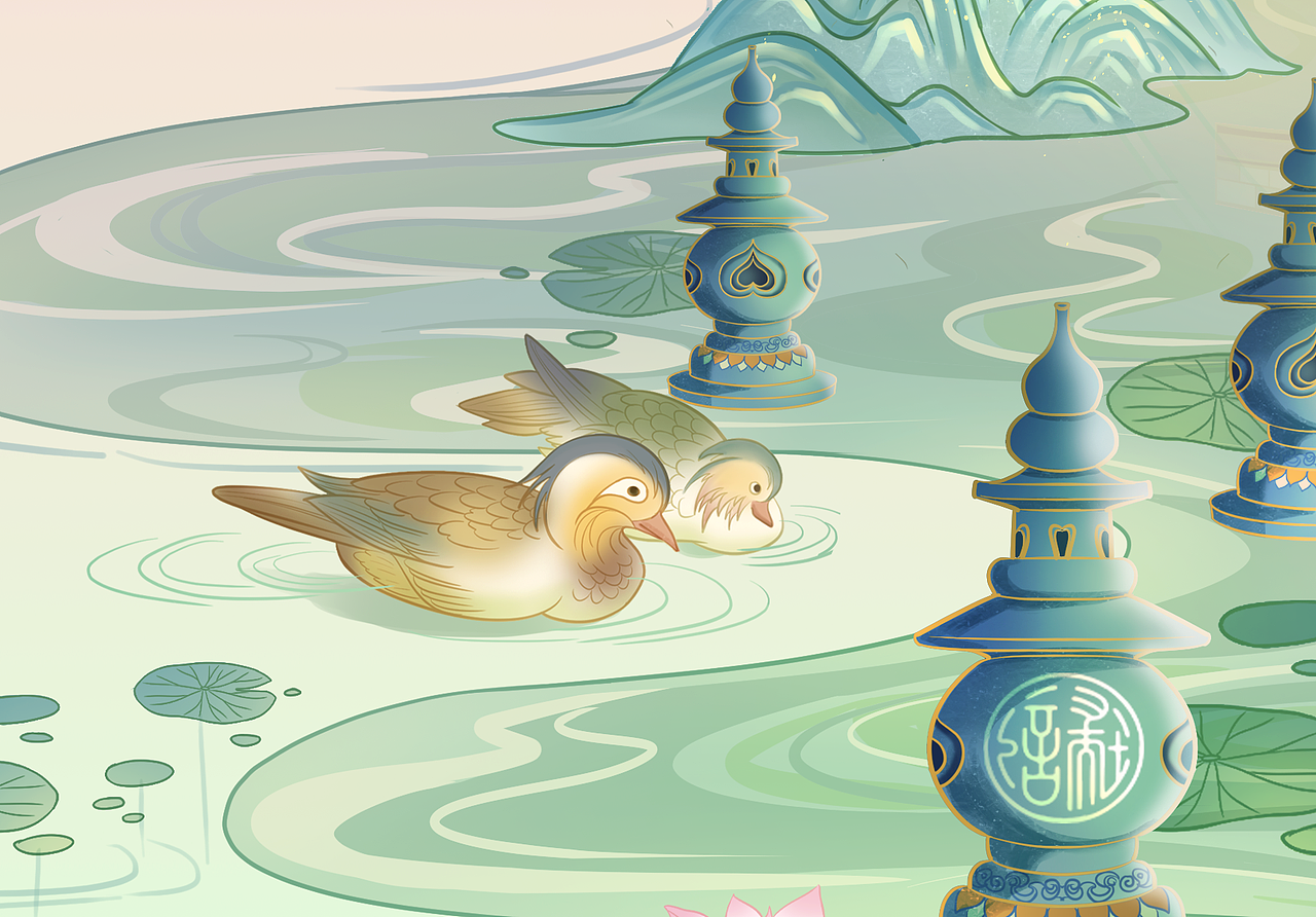 国潮城市插画之浙江杭州