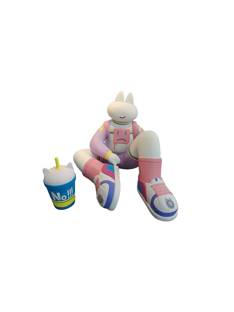 卡通三喵玻璃钢纤维奶茶店IP雕塑摆件装饰