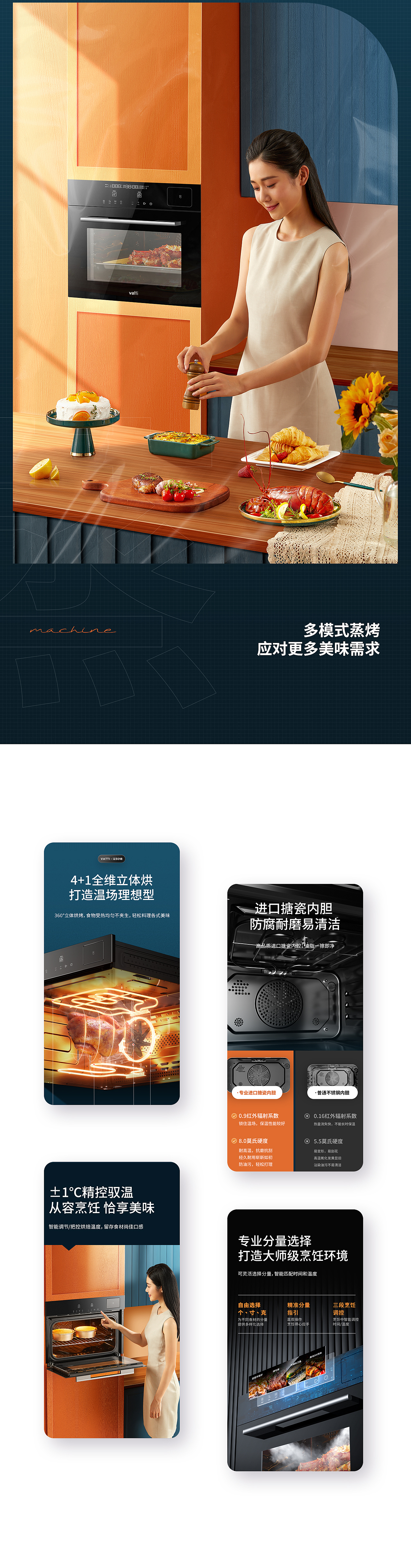 华帝 X 方米视觉 蒸烤箱 | 详情页分享（图ZMzA1ODk3NDcy） - 电商 - 站酷设计师青鸟品牌整合原创素材 - 站酷ZCOOL