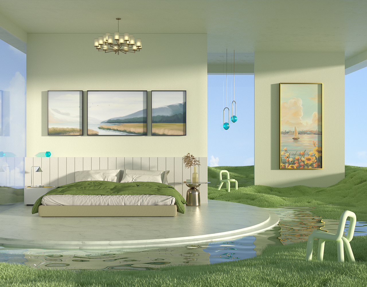 装饰画海报 C4D练习（图ZMjk5NDI2NjU2） - 电商 - 站酷设计师她与日落原创素材 - 站酷ZCOOL