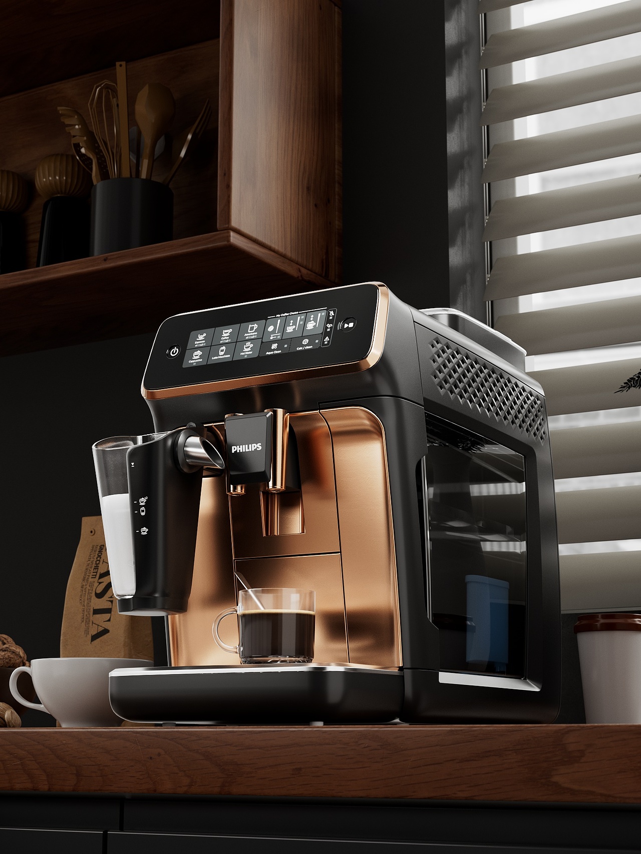 飞利浦咖啡机渲染