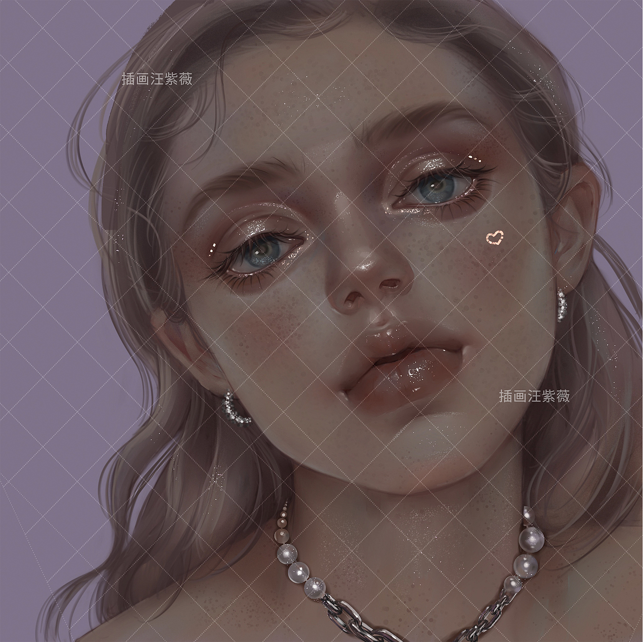 iPad 人像插画 暗色调