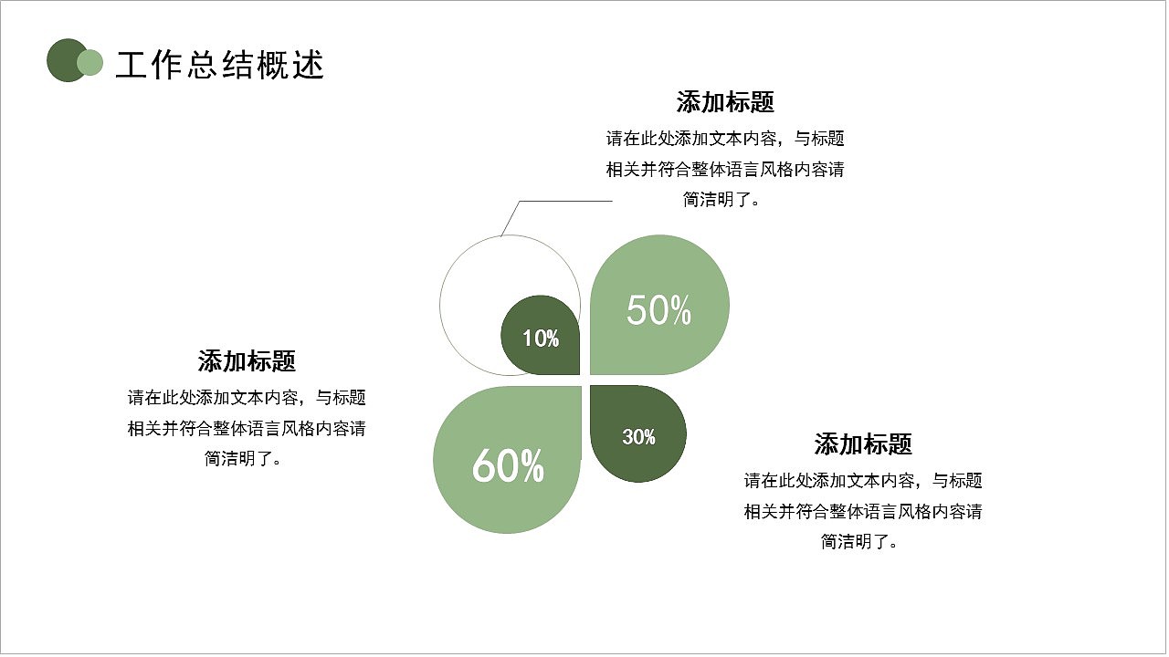 绿色小清新简约风工作总结商务通用PPT模板