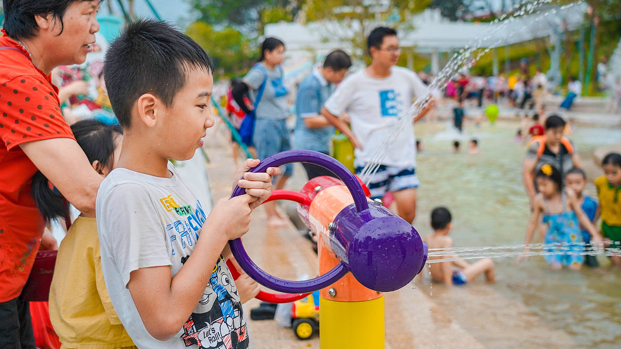 快乐水世界,佛山桂城儿童公园之浅水池游乐设计