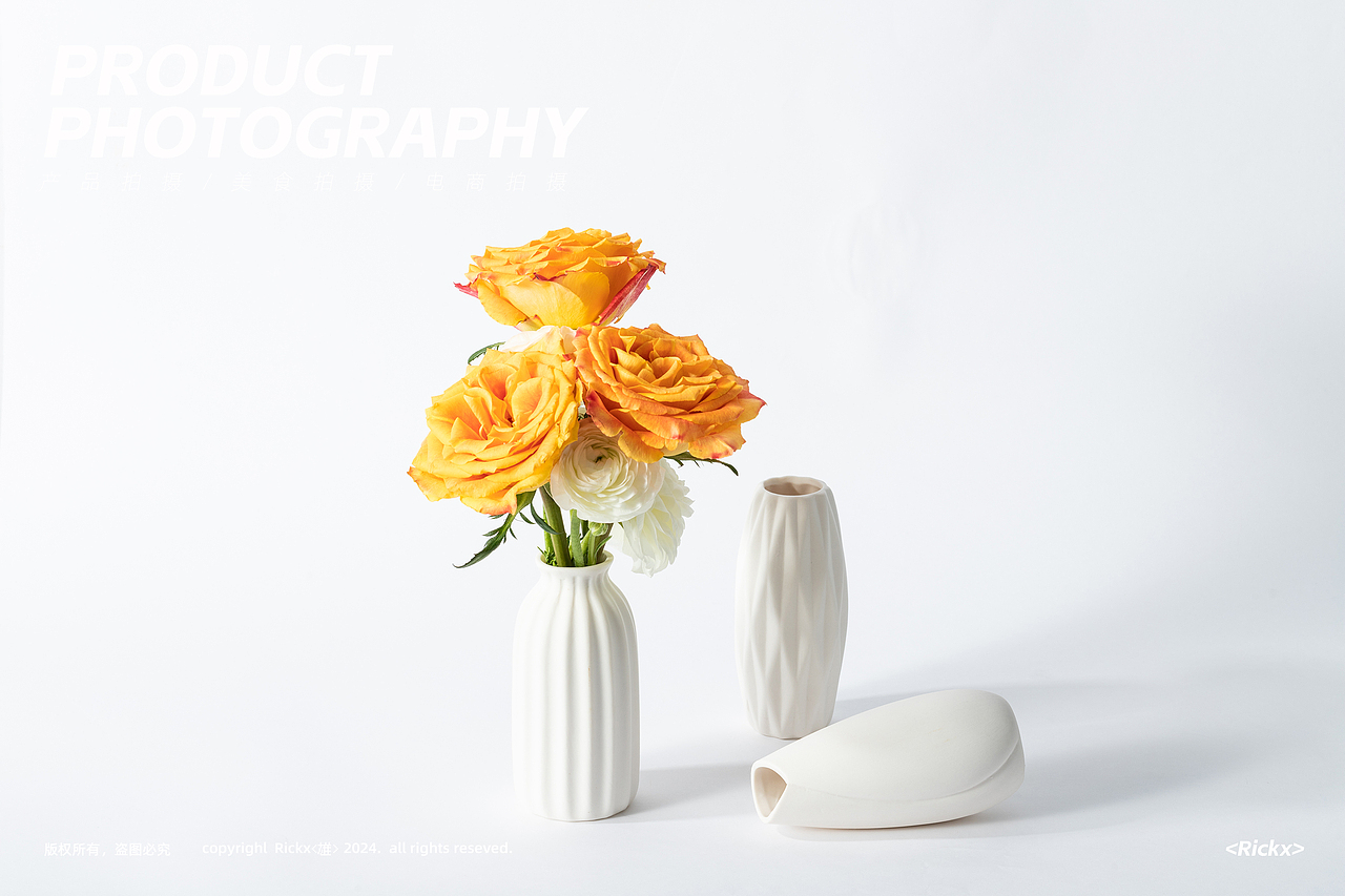 亚马逊产品拍摄-10pcs白色陶瓷花瓶