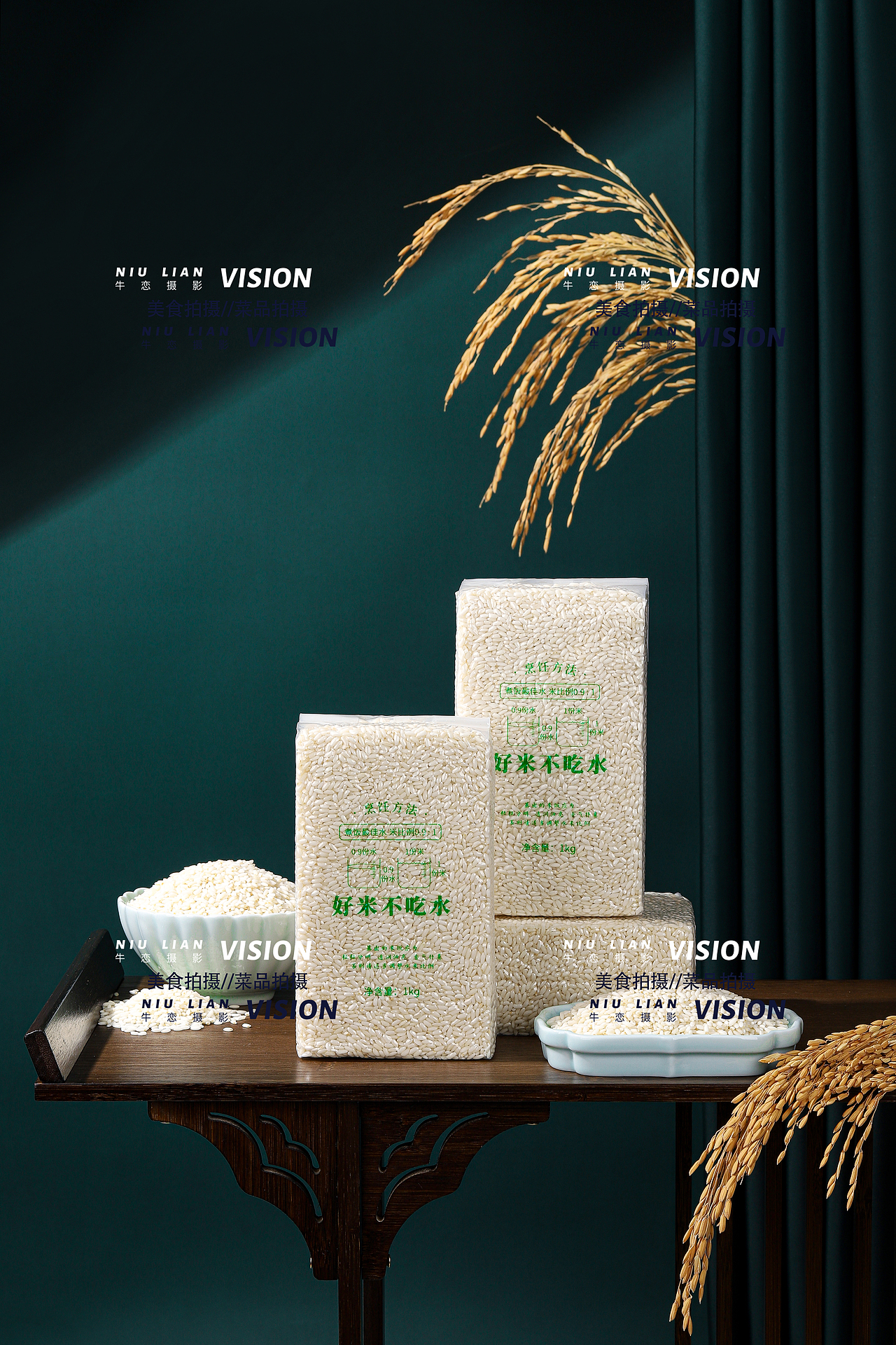 大米礼盒拍摄摄影成都电商食品摄影大米摄影稻香米拍摄