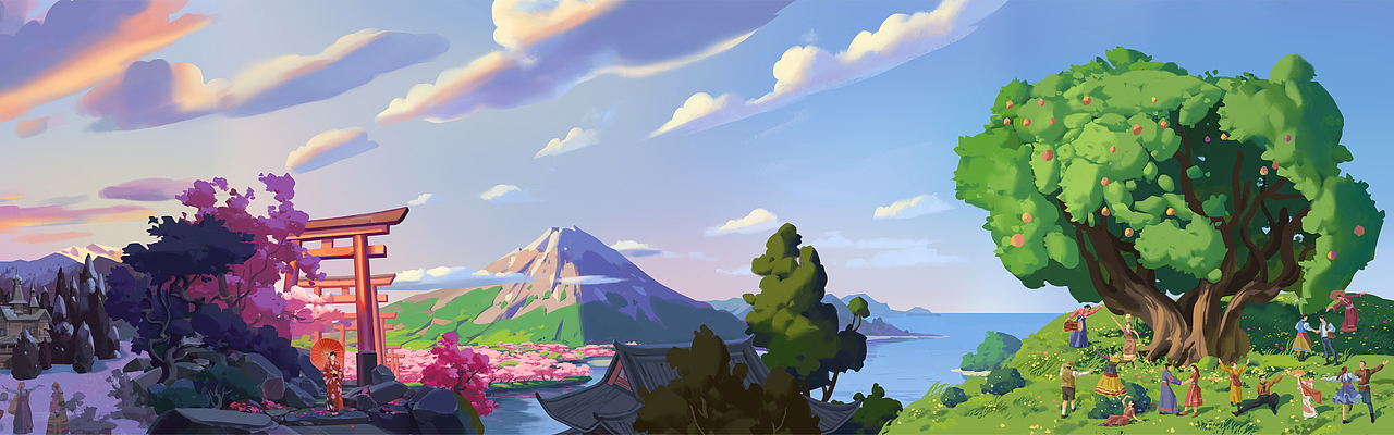 科大讯飞——世界语言江山图（图ZMzI0NTA1Mzcy） - 商业插画 - 站酷设计师画画的小明I原创素材 - 站酷ZCOOL