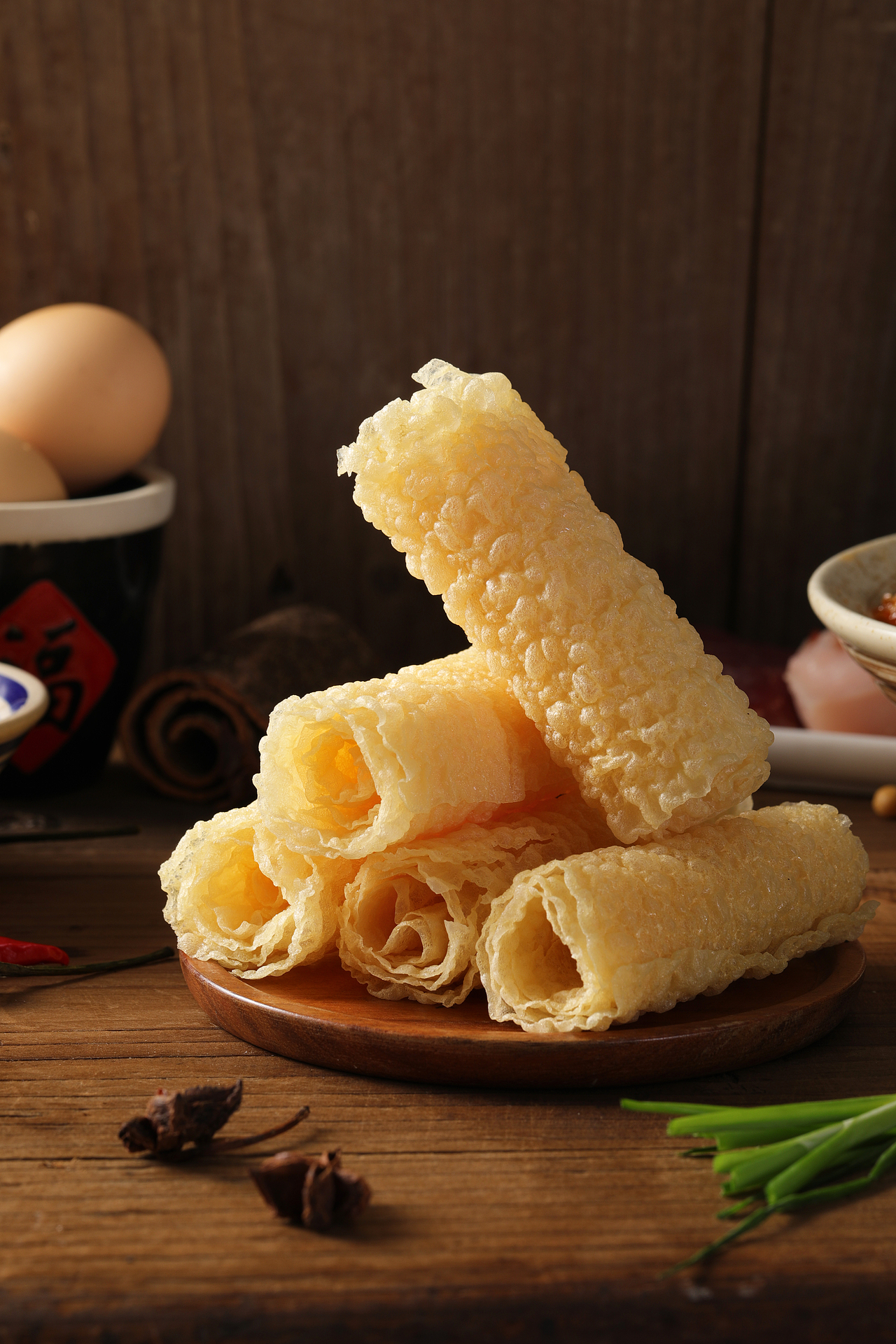 响铃卷油炸腐竹豆皮卷炸豆衣卷腐皮虾滑卷火锅食材豆腐