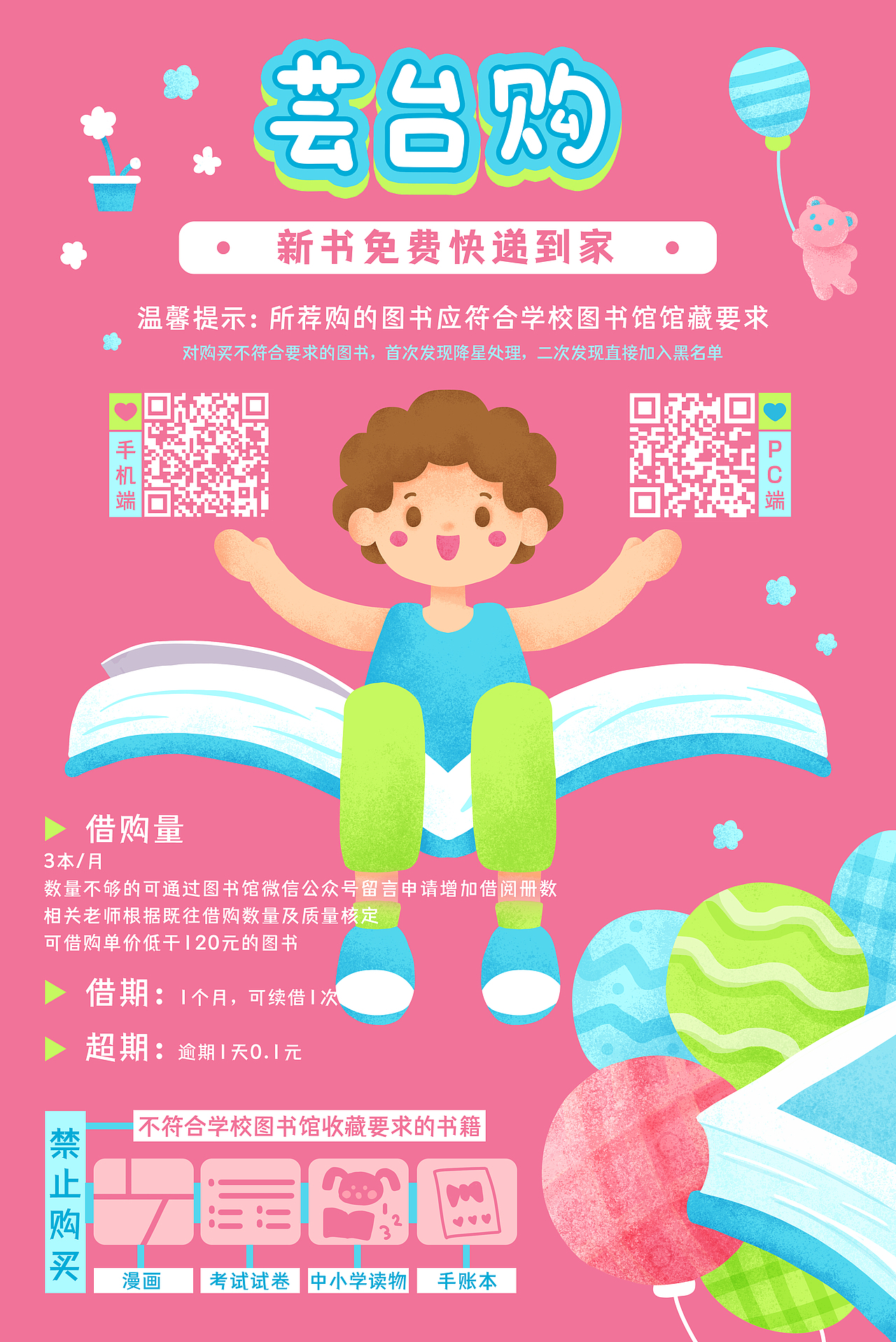 插画海报 | 图书馆萌新指南