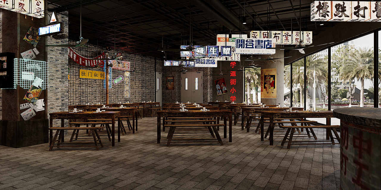 民国风美食广场，让你感受一场时空的穿越！（图ZMzI5OTQ0MDY0） - 酒店餐饮设计 - 站酷设计师依依设计1原创素材 - 站酷ZCOOL