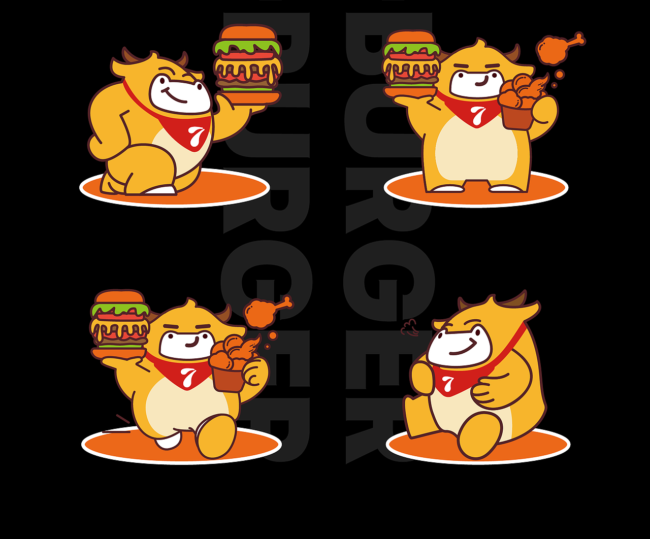 七个堡-汉堡炸鸡品牌全案设计/包装设计/IP设计/VI设计（图ZMzU3MjA0MzQ4） - 品牌 - 站酷设计师大连诚禧设计原创素材 - 站酷ZCOOL