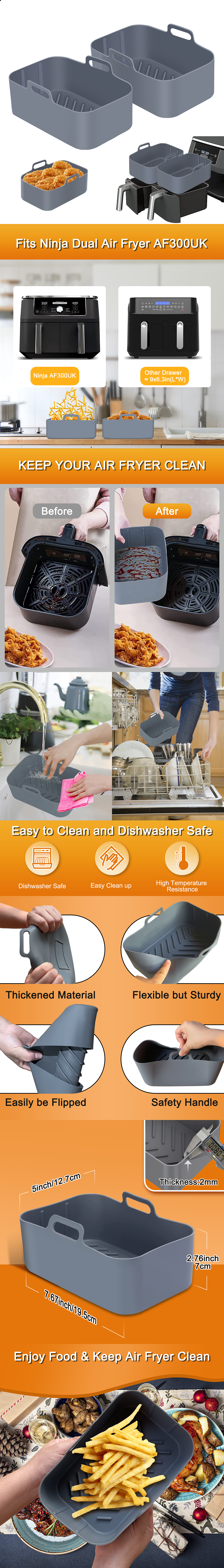 亚马逊套图空气炸锅硅胶垫