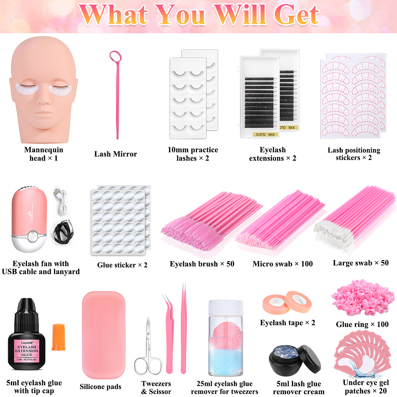 亚马逊主图设计-美妆产品合集-嫁接睫毛-美妆蛋粉扑