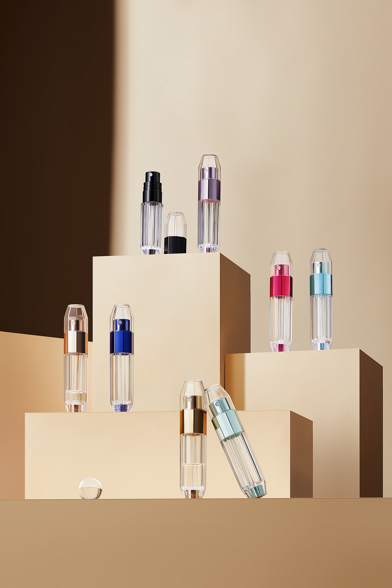 便携香水让你随时随地散发魅力、产品摄影、静物拍摄