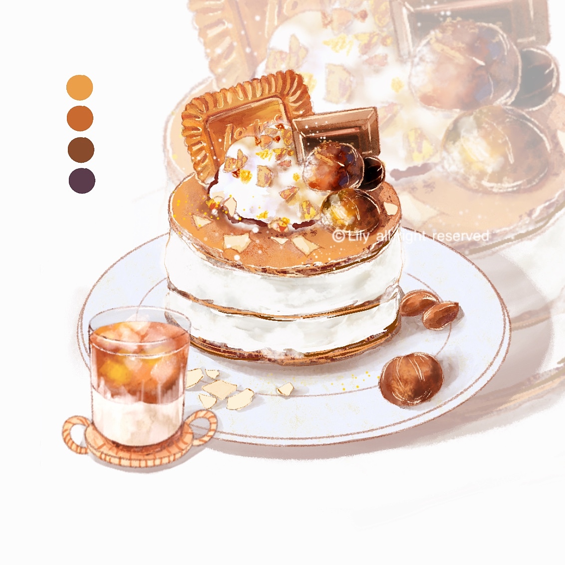冬日漫游 | 下午茶甜品时光 ipad水彩（图ZMzIzMjUxNzM2） - 创作习作 - 站酷设计师lily_66原创素材 - 站酷ZCOOL