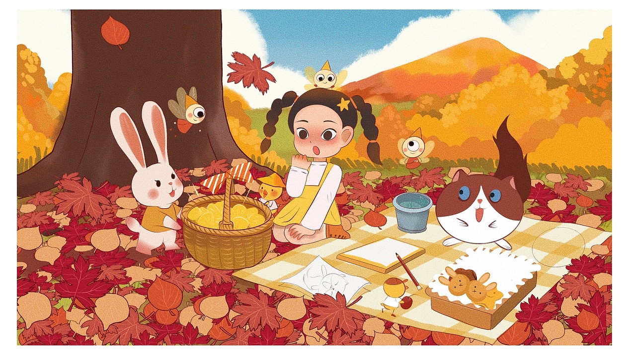秋天是被宇宙咬碎的黄昏.（图ZMzIzODc1NDQ0） - 商业插画 - 站酷设计师vivisaer原创素材 - 站酷ZCOOL