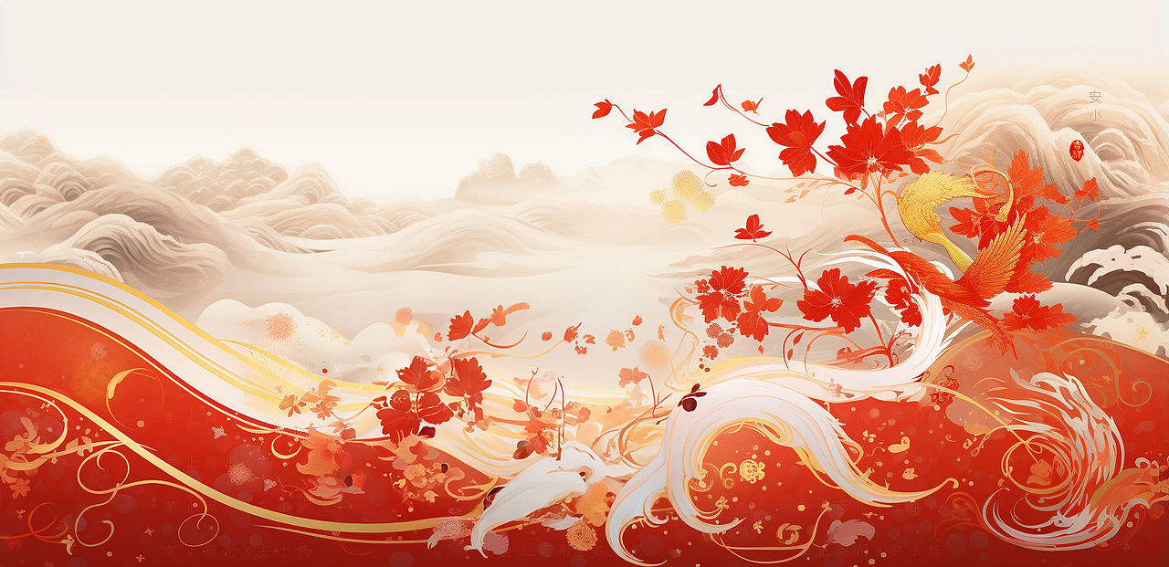 节日插画｜中国红背景（图ZMzQ5MzcyNTA4） - 新锐潮流插画 - 站酷设计师ANXIAOYAO9981原创素材 - 站酷ZCOOL