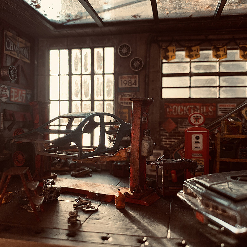 64比例迷你微缩场景模型 - 美式风格维修车间（图ZMzI2NDE4MTY4） - 其他手工艺 - 站酷设计师玩手工的饼哥原创素材 - 站酷ZCOOL