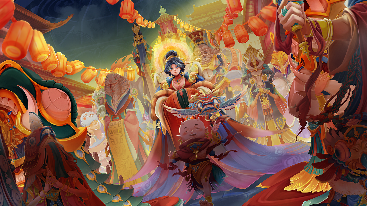 山海 I 西王母出行图（图ZMzU2NDA1OTIw） - 创作习作 - 站酷设计师饭盒子原创素材 - 站酷ZCOOL