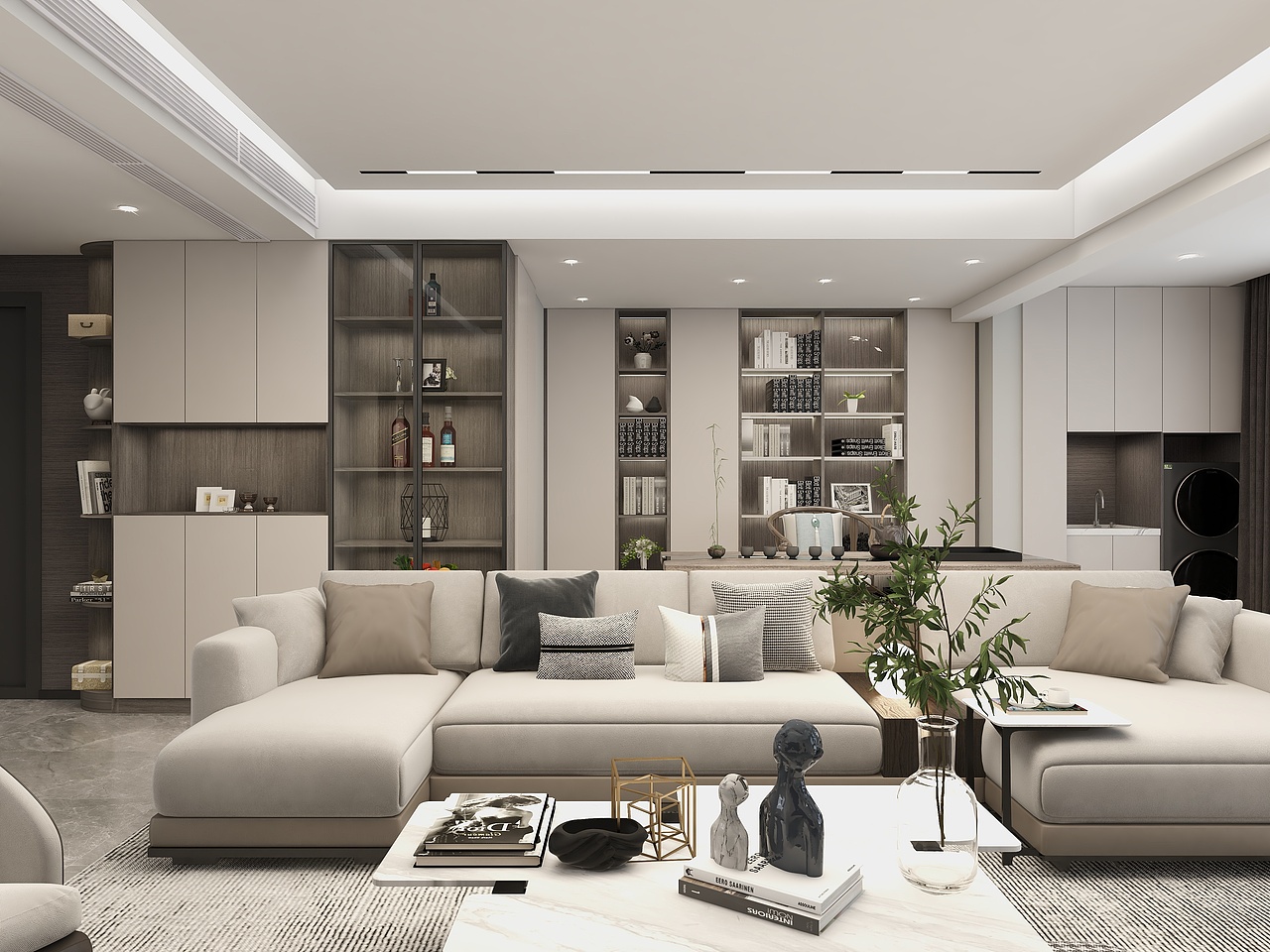 深圳如愿空间设计:现代简约风大平层,营造低调大气感