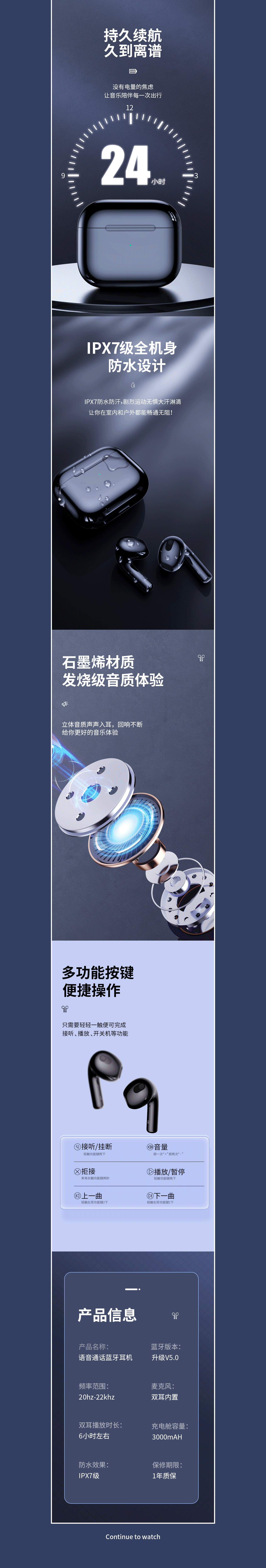 蓝牙耳机x详情页单品视觉设计（图ZMzYwNzM5NDk2） - 电商 - 站酷设计师等你下课c原创素材 - 站酷ZCOOL
