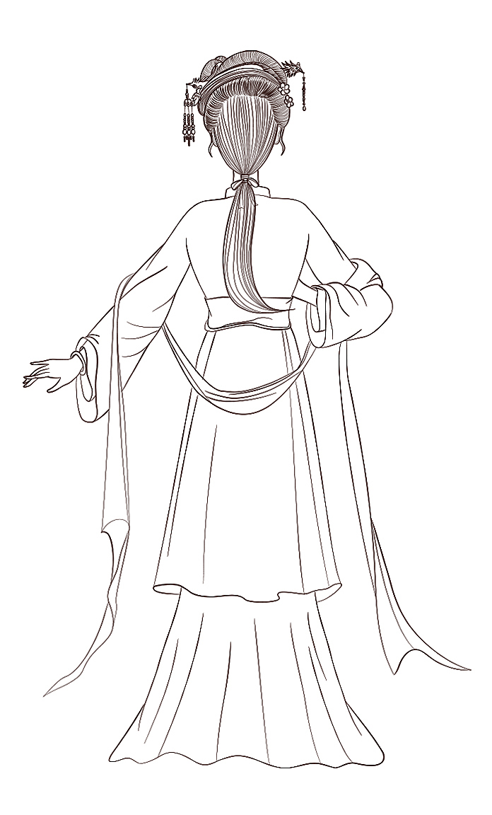 薛宝钗背面线稿
