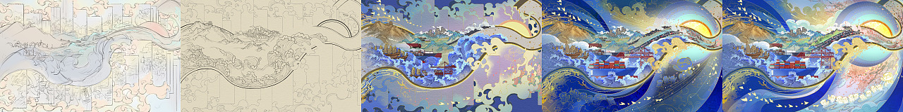 新华社xGGAC「春天里的中国」CG长卷「开放」主题部分