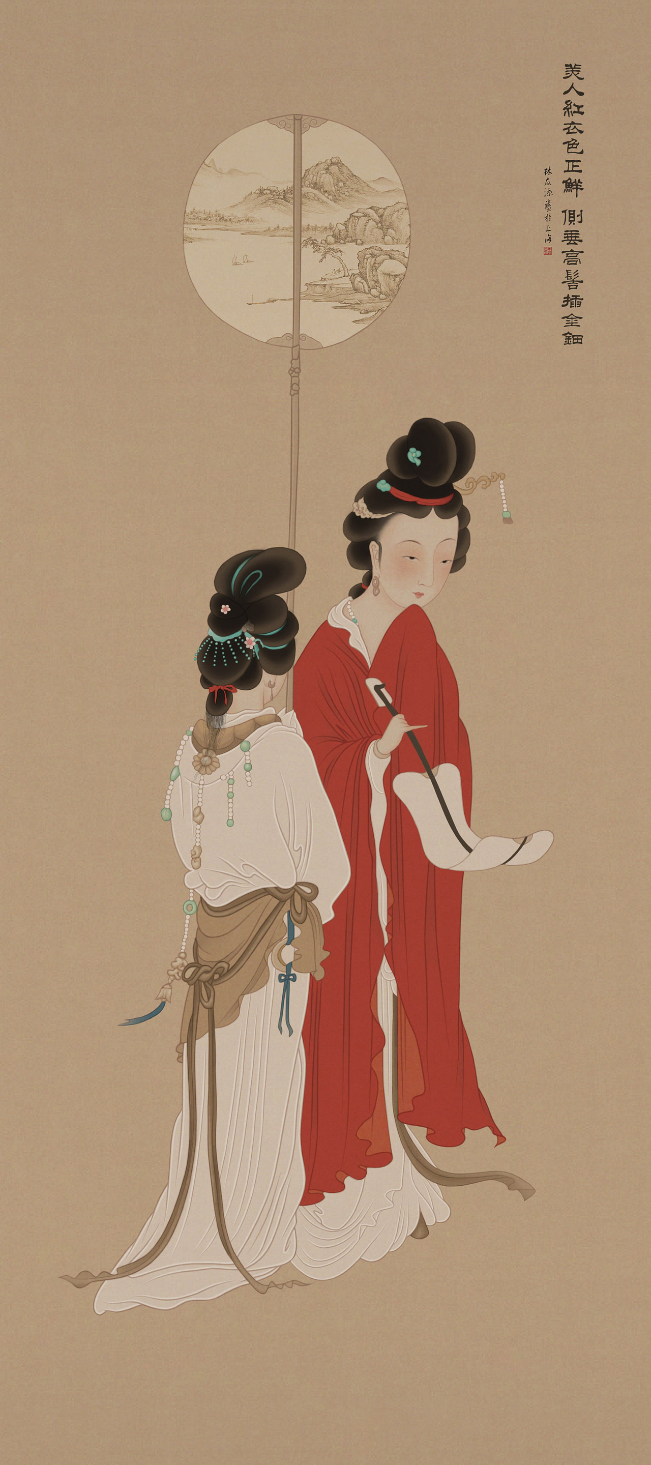 我的仿古工笔画仕女图