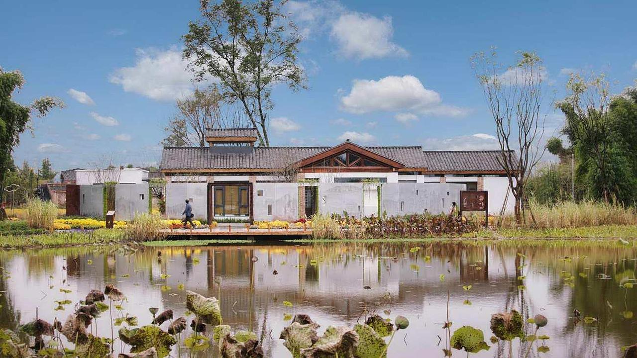 主体建筑的设计遵循原有农舍的建筑面貌,采用川西民居的一般做法