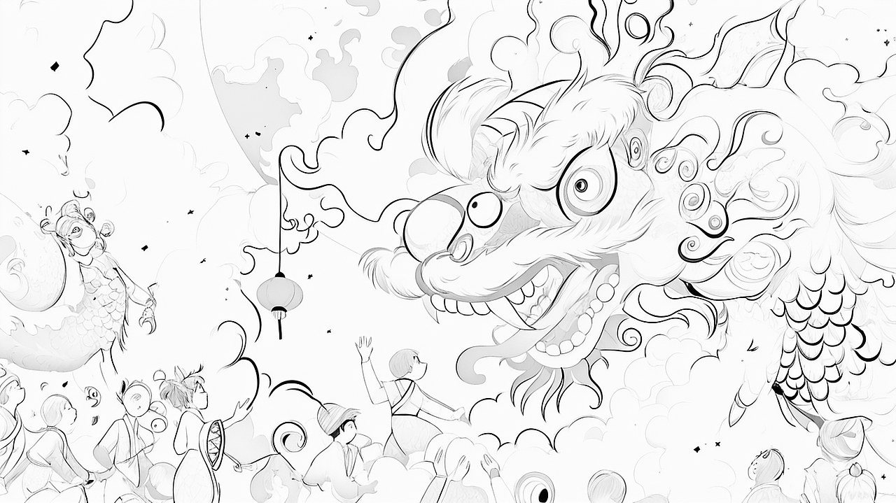 插画舞龙-龙行龘龘（图ZMzYyNzU5NjM2） - 其他 - 站酷设计师锦夕Drawing原创素材 - 站酷ZCOOL