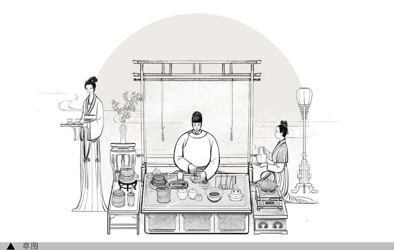 宋人四雅之《点茶》（图ZMzM3ODI4NTgw） - 创作习作 - 站酷设计师娇子的城原创素材 - 站酷ZCOOL