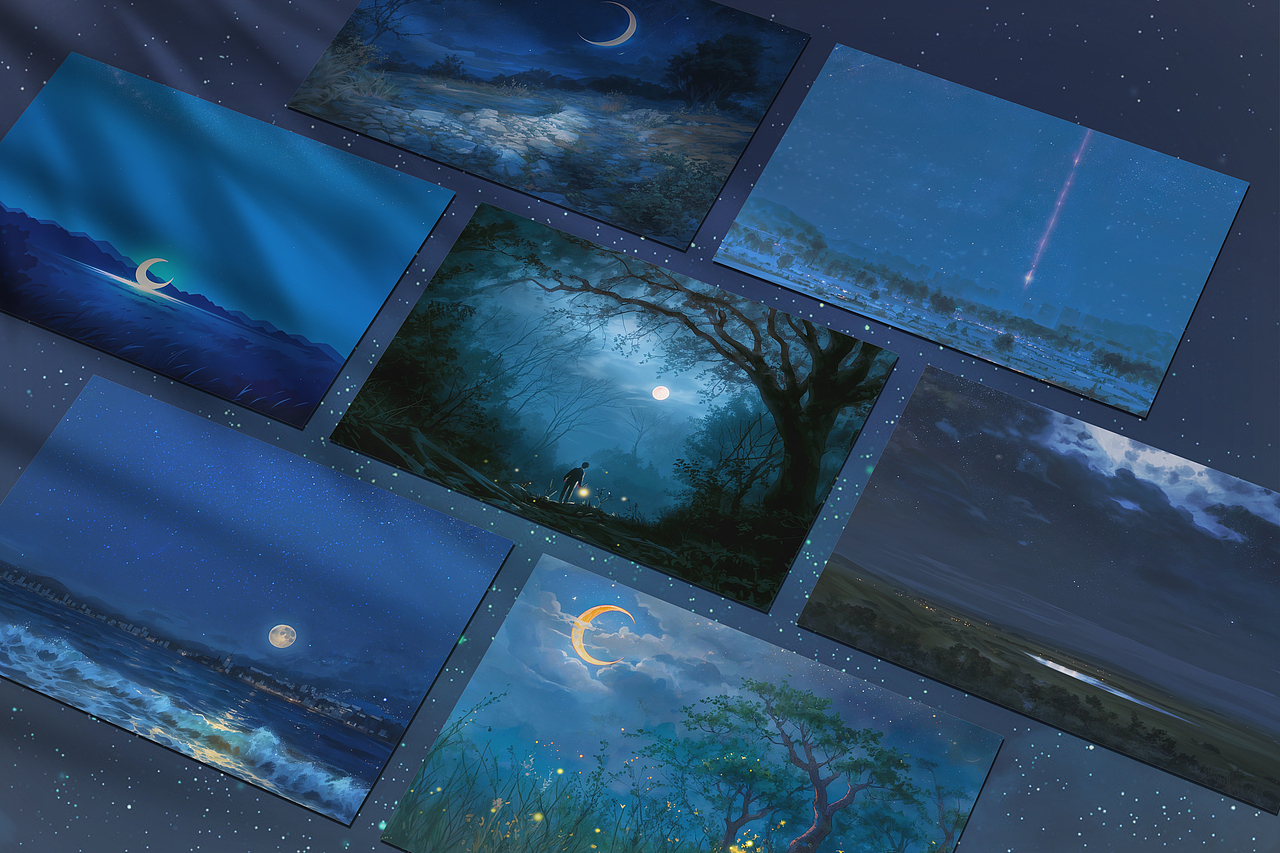 黑夜，我将是你的光--明信片设计（艺外文化工作室）（图ZMzUyNzcyMjMy） - Commercial illustration - 站酷设计师汪小河原创素材 - 站酷ZCOOL