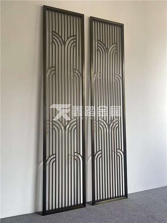 酒店金属青古铜中式屏风 走廊装饰雕花屏风实拍