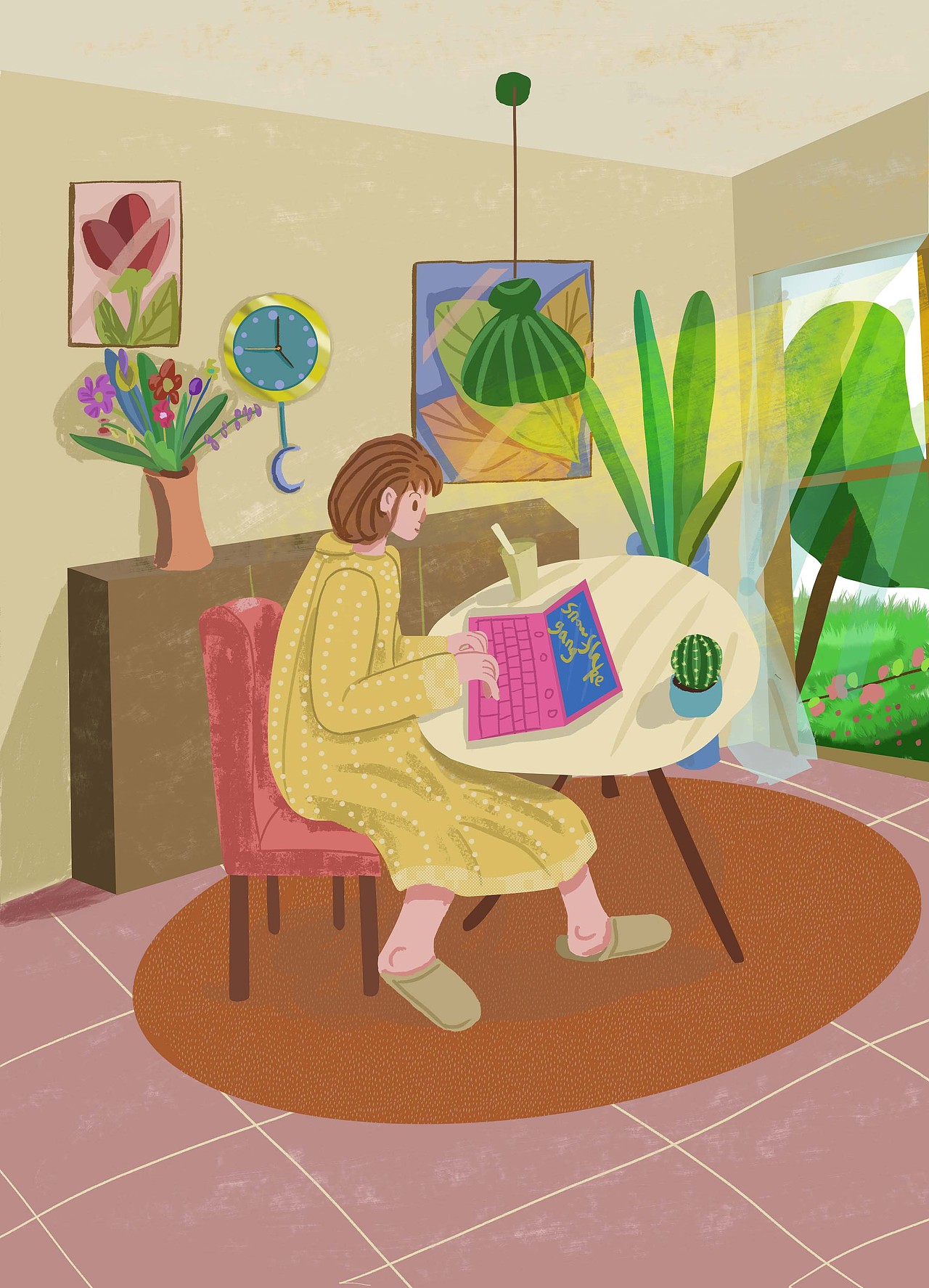 休息天在家工作的一天