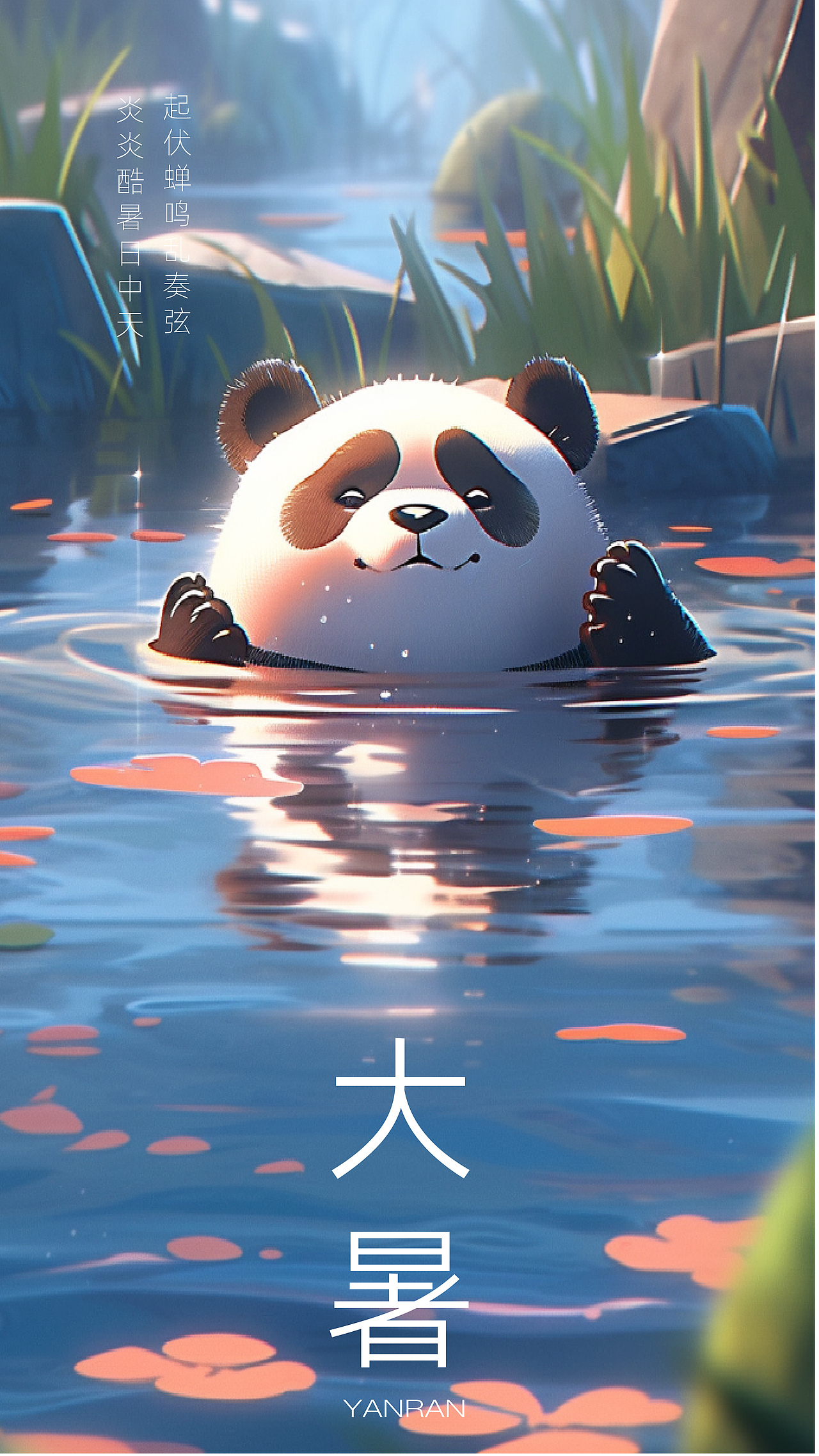 熊猫主题-24节气插画