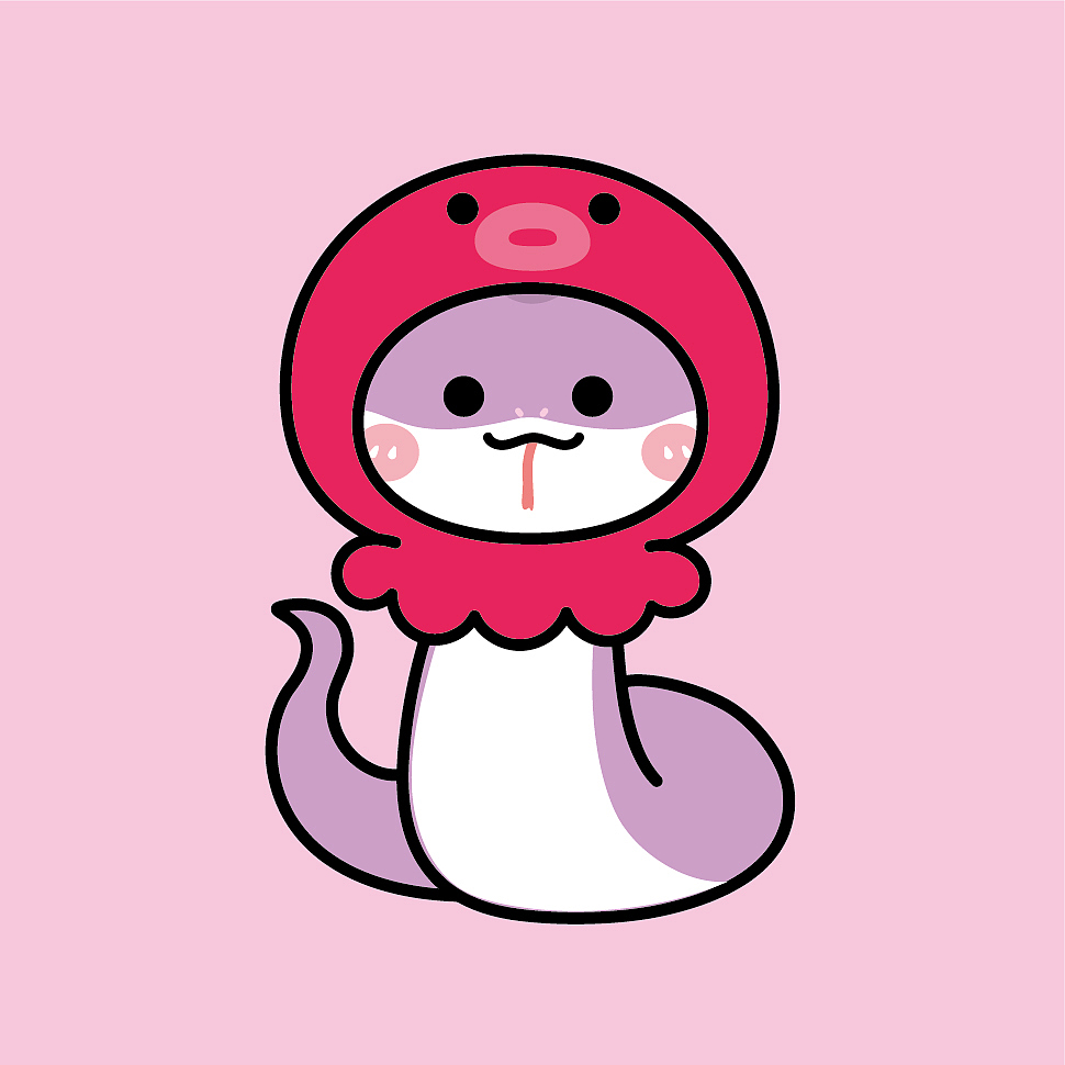 蛇年蛇宝宝卡通插画可爱图片素材头像生肖头像