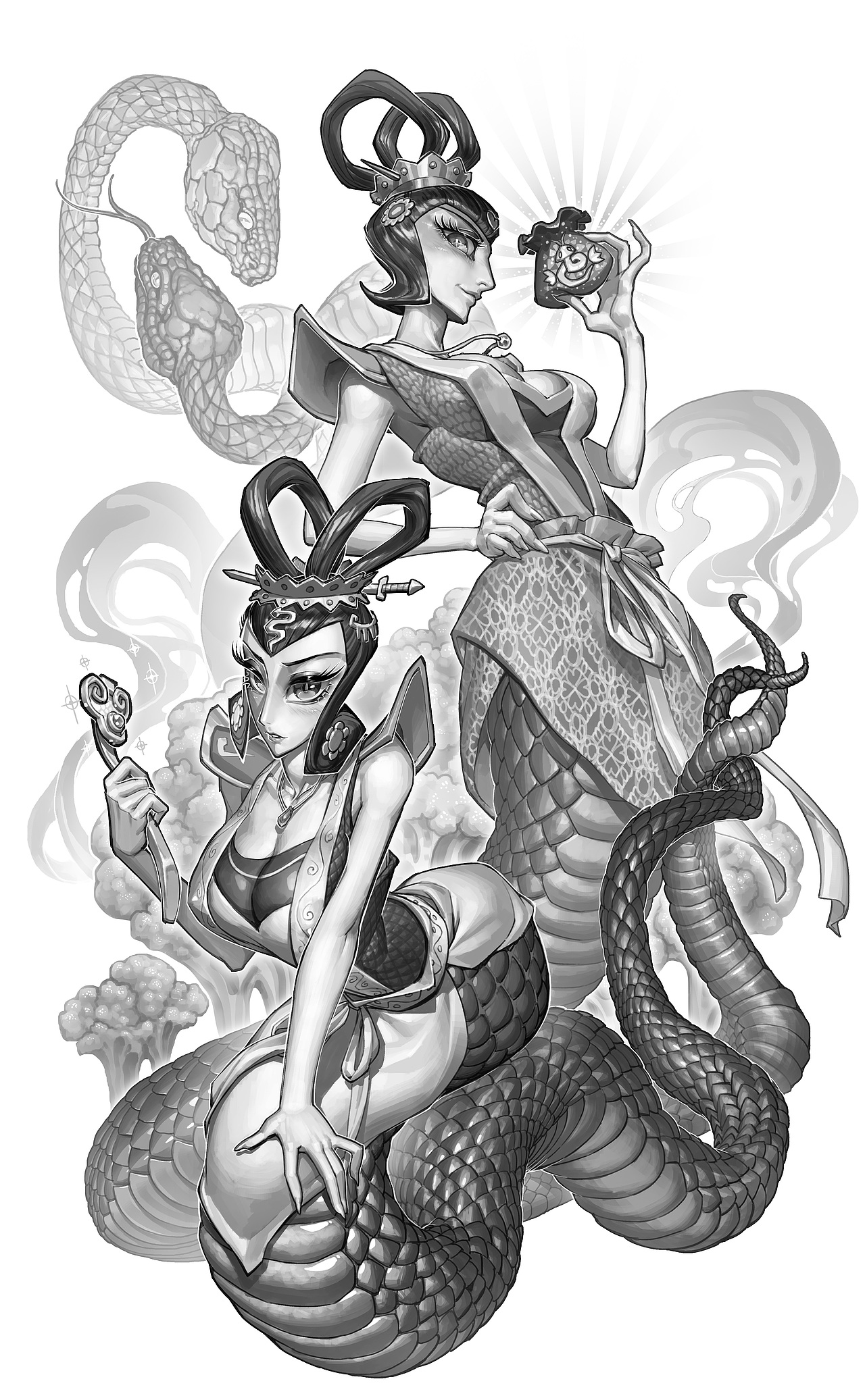 葫芦娃同人 蛇精姐妹 金蛇 青蛇