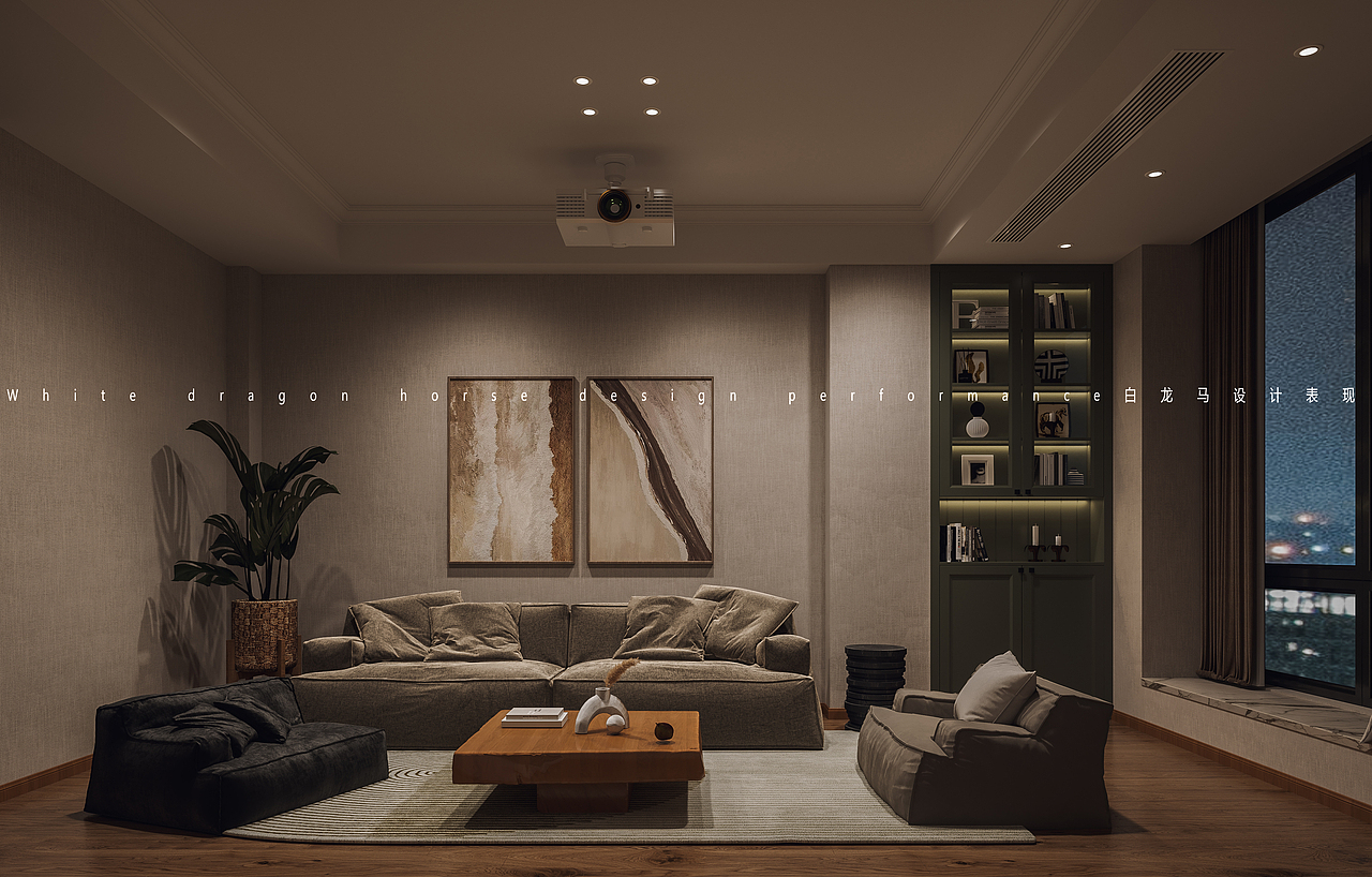 美式轻奢——白龙马效果图